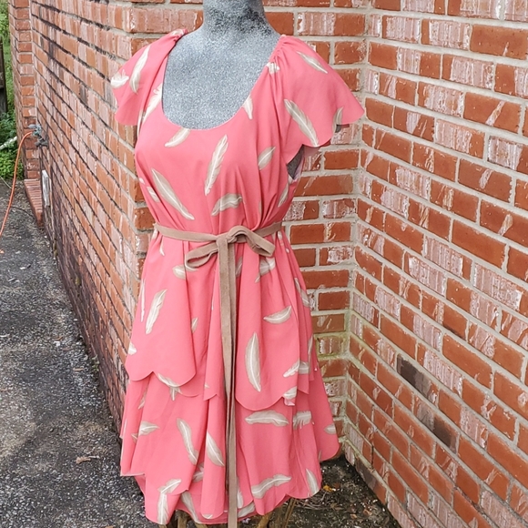 KZ Karen Zambos 🪶 Feather Asymmetrical tier Dress - Picture 3 of 15